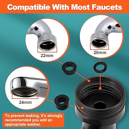 Faucet Extender, Spurtar 1080° + 360° Rotatable Multifunctional Extension Faucet, Universal Splash Filter Faucet, Faucet Extender for Bathroom Sink, Swivel Kitchen Faucet Aerator, Black,